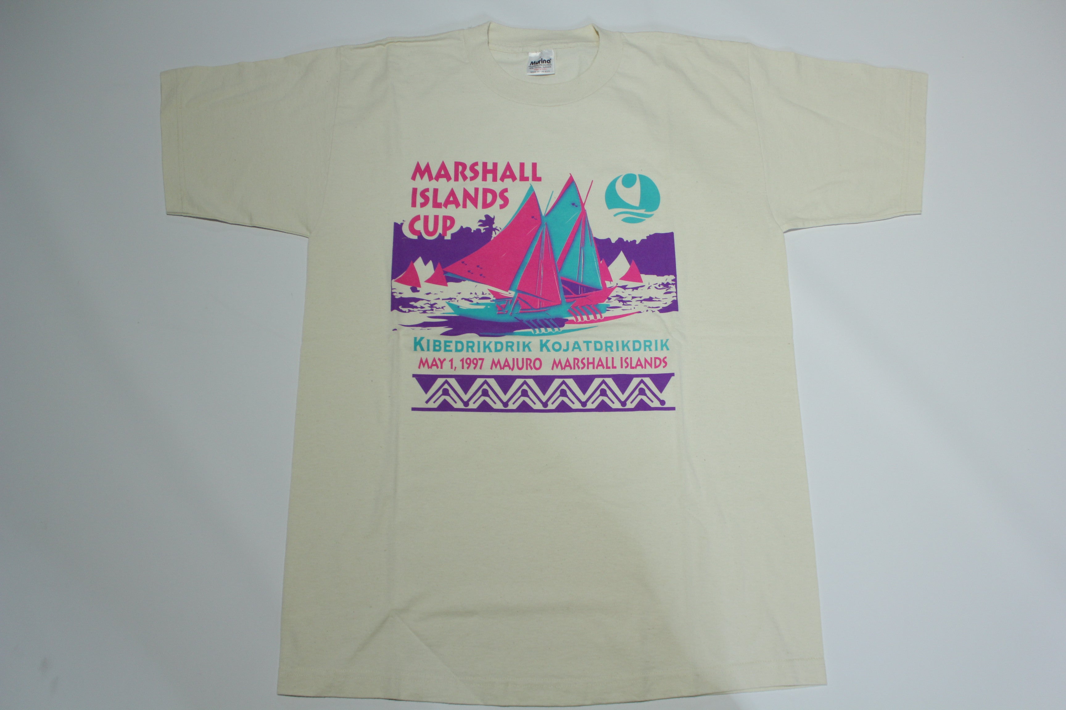 Marshall Islands 1997 Cup Vintage 90's Kibedrikdrik Kohjatdrikdrik Single Stitch T-Shirt