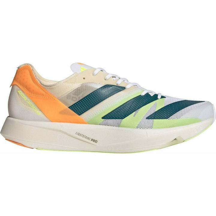 Men's Adidas Adizero Takumi Sen 8, Cloud White/Real Teal/Flash Orange, 11 D Medium