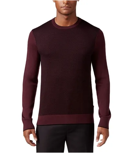 Michael Kors Mens Colorblocked Herringbone Pullover Sweater