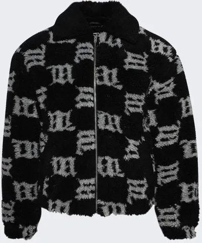 MISBHV Monogram Faux Sherling Jacket Black