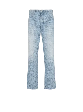 Monogrammed jacquard denim jeans