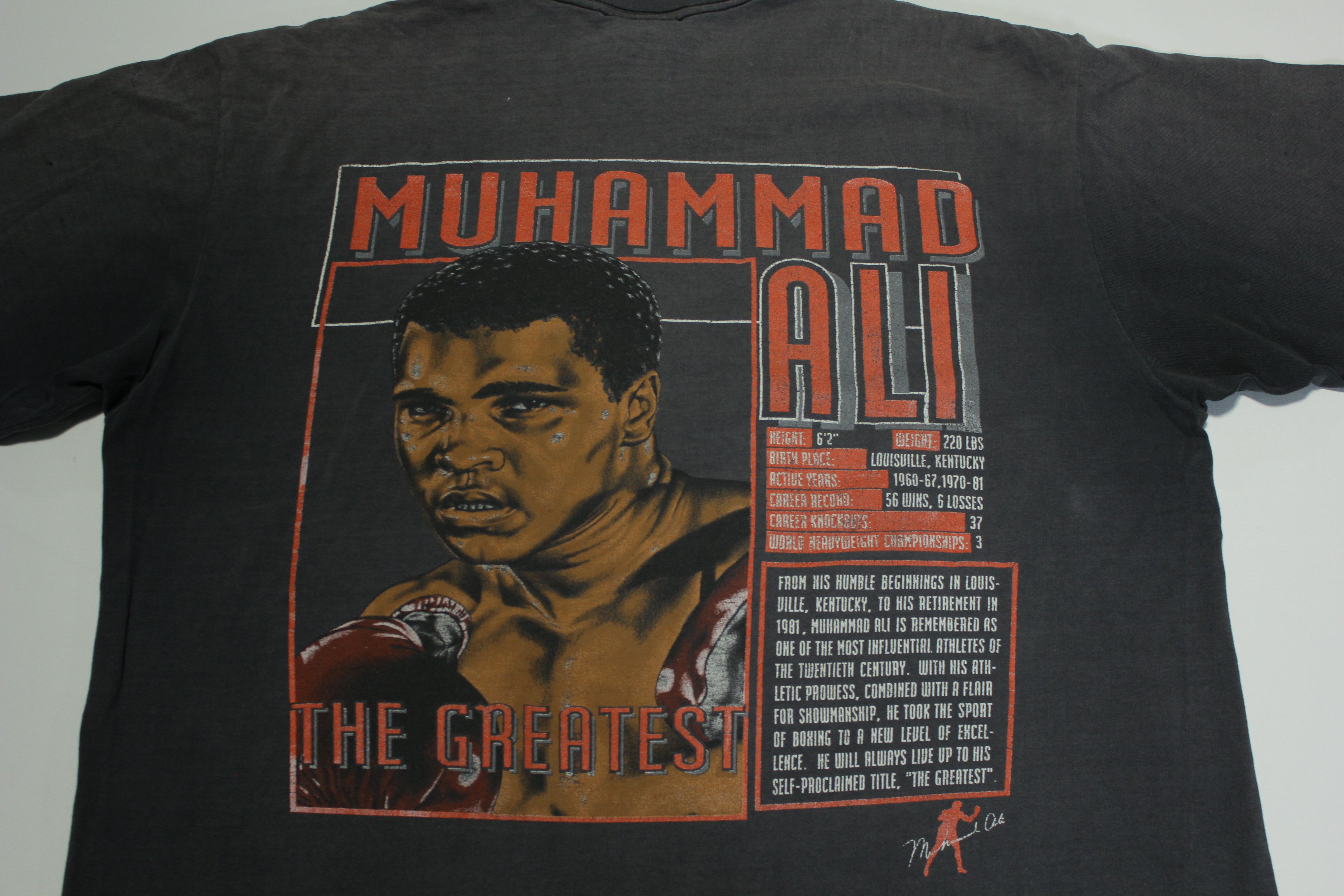 Muhammad Ali The Greatest Vintage 90's Nutmeg Gold Tag USA Single Stitch Rap T-Shirt