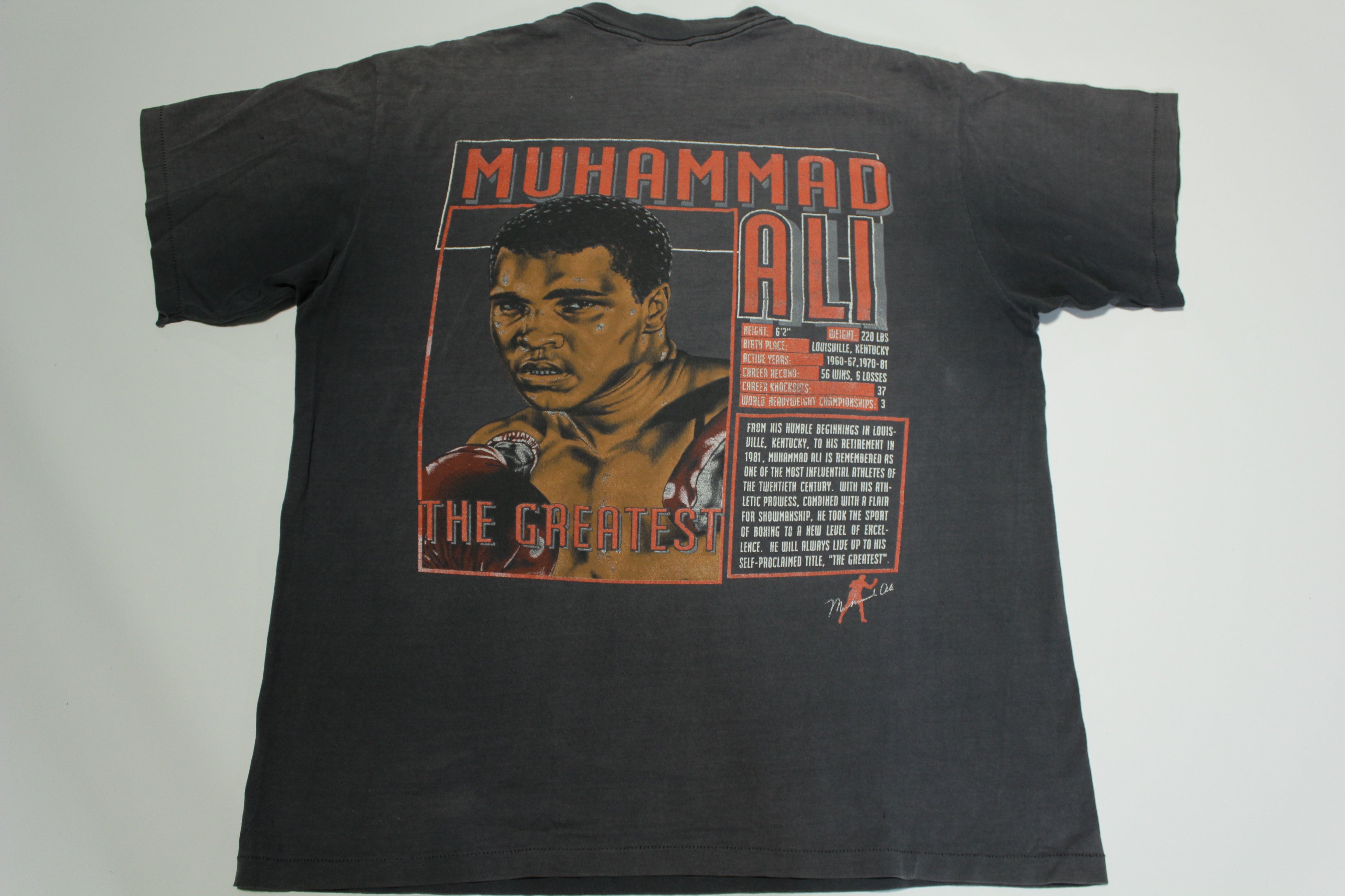 Muhammad Ali The Greatest Vintage 90's Nutmeg Gold Tag USA Single Stitch Rap T-Shirt