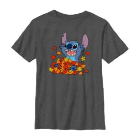 new!Disney Collection Little & Big Boys Crew Neck Short Sleeve Stitch Graphic T-Shirt