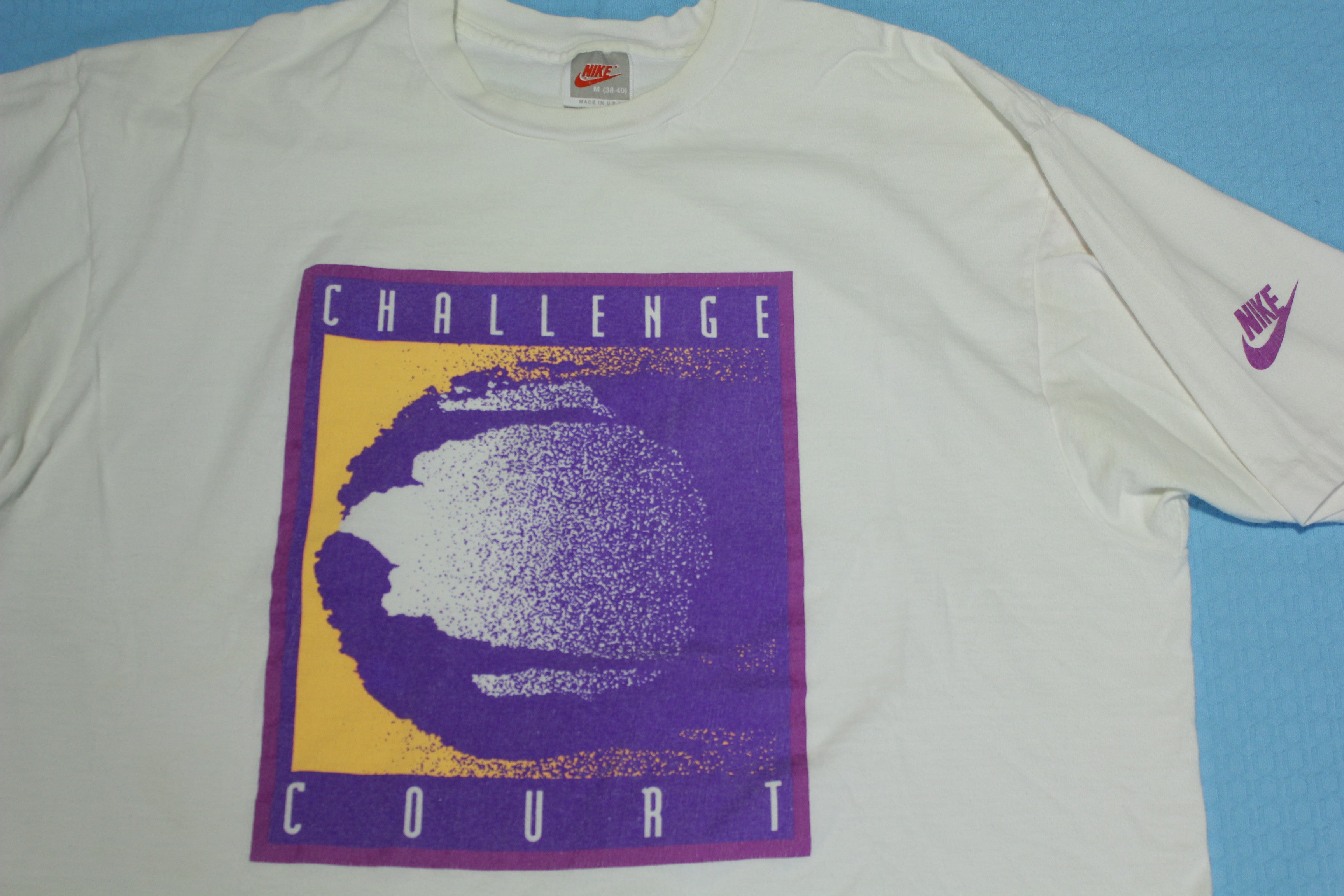 Nike Challenge Court Vintage 90's Made in USA Andre Agassi Single Stitch Tennis T-Shirt