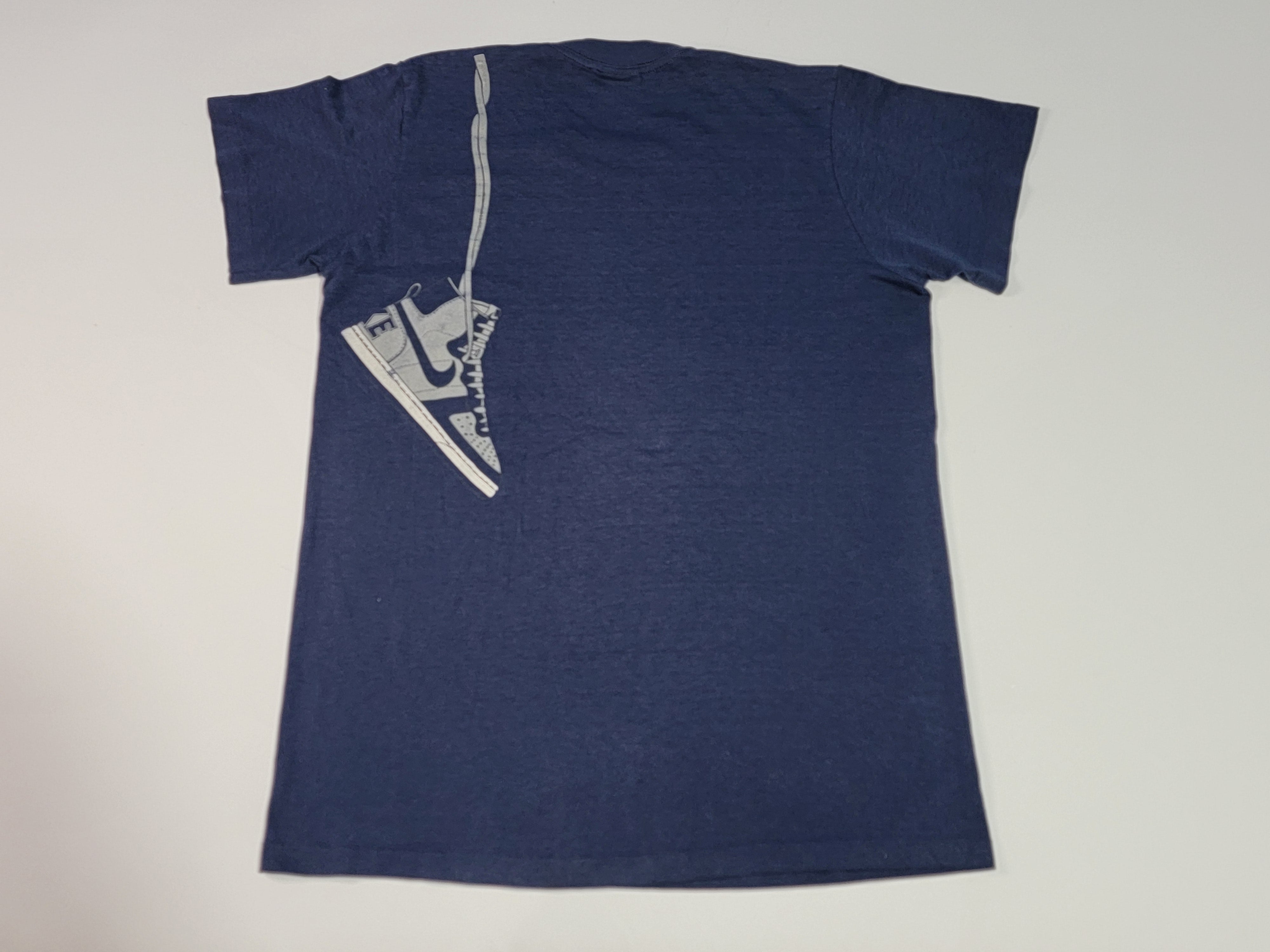 Nike Vintage 80's Over The Shoulder Jordan Laced Blue Tag 1985 USA Made Single Stitch T-Shirt