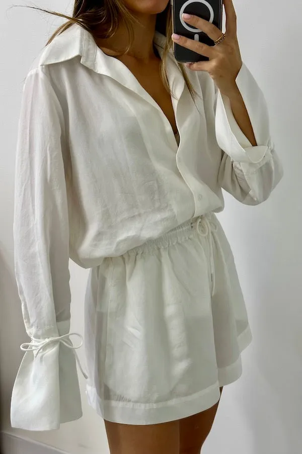 Open Neck Blouse White