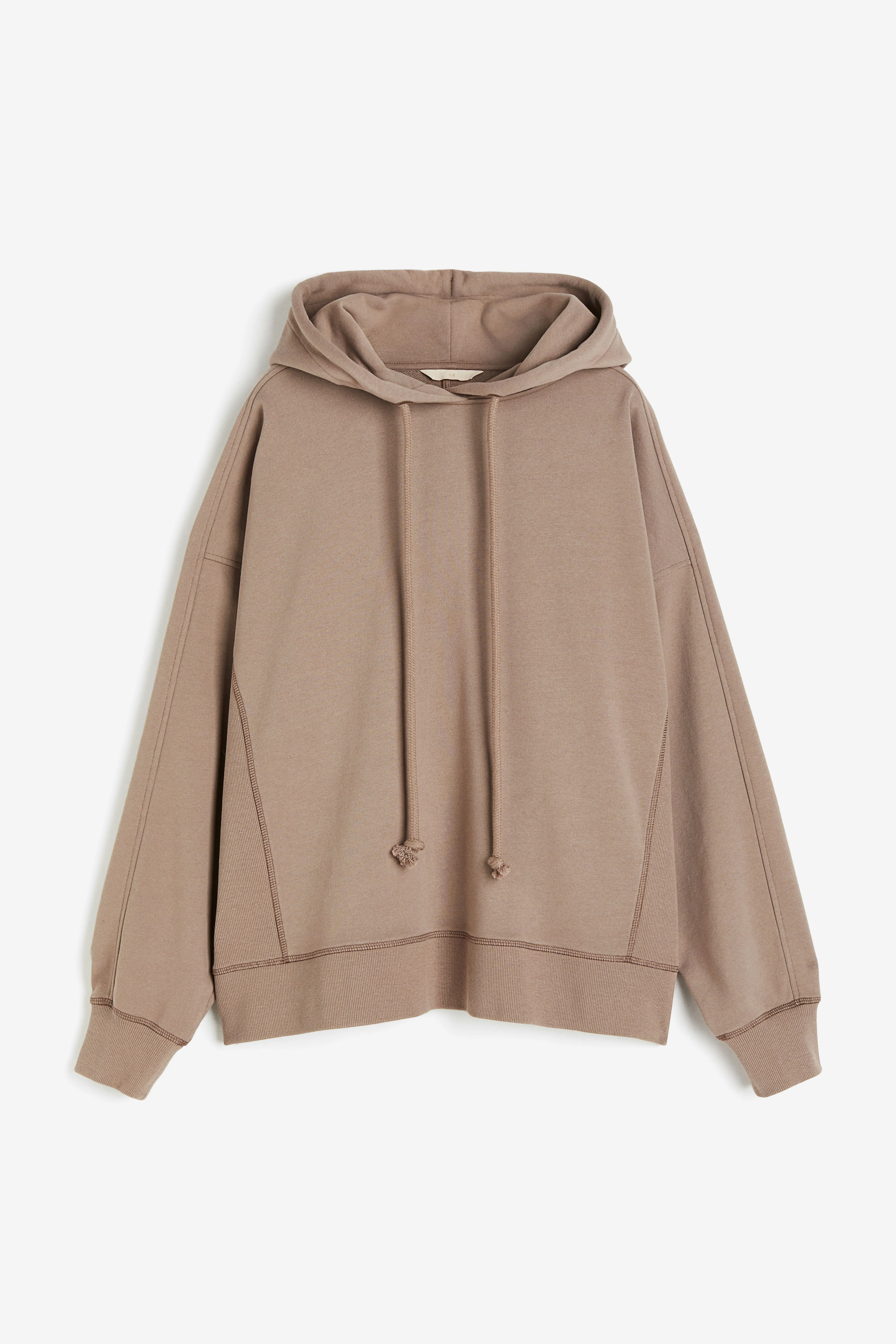 Oversized cotton hoodie - Long sleeve - Regular length - Beige - Ladies | H&M GB