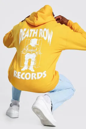 Oversized Death Row Front & Back Print Hoodie | boohooMAN UK