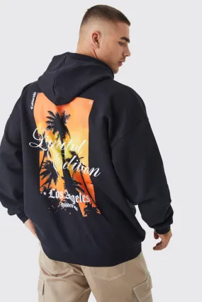 Oversized Extended Neck Palm Graphic Hoodie | boohooMAN UK