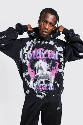 Oversized Official MAN Print Tie Dye Hoodie | boohooMAN UK