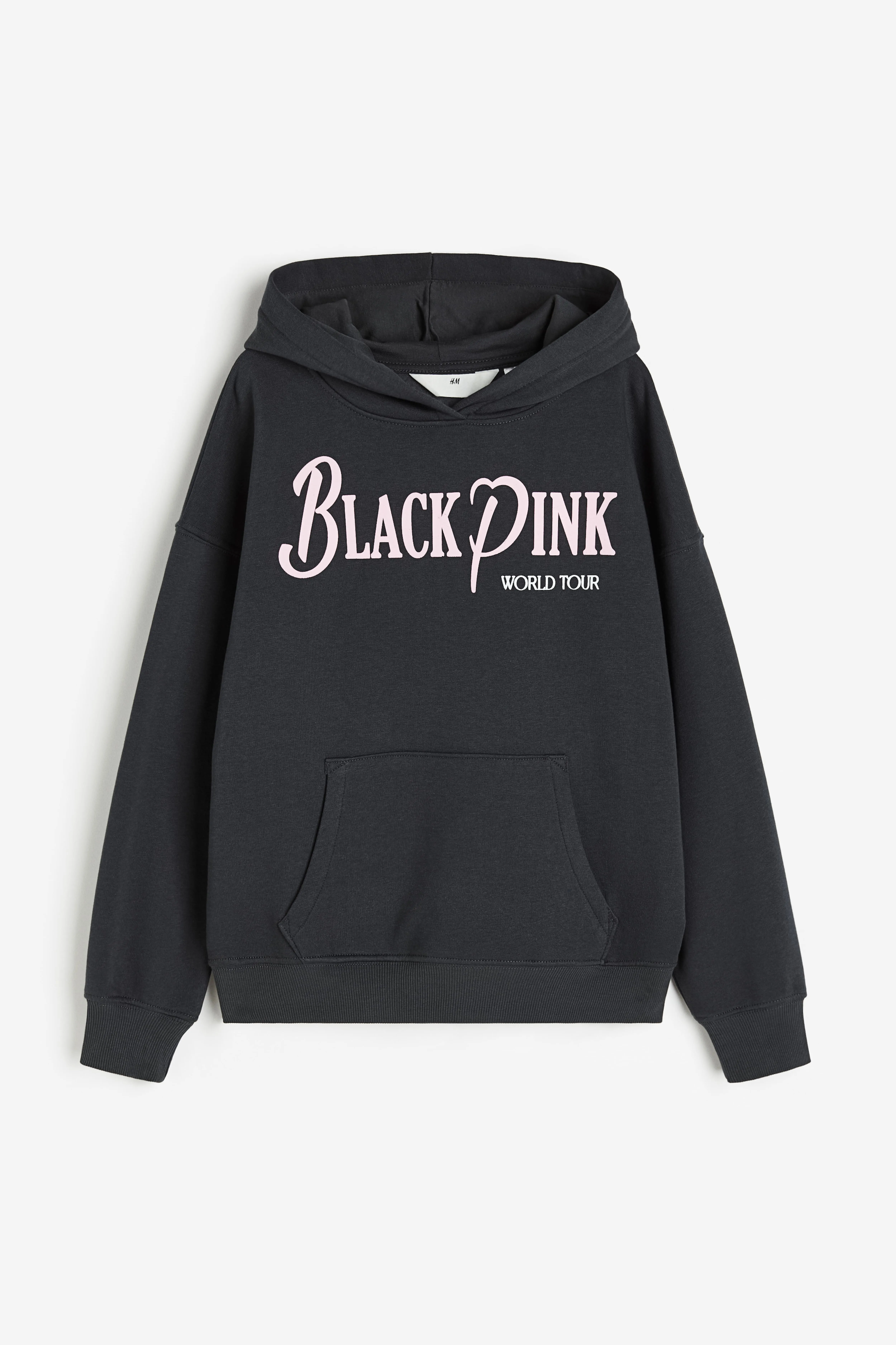 Oversized printed hoodie - Long sleeve - Long - Dark grey/Blackpink - Kids | H&M GB