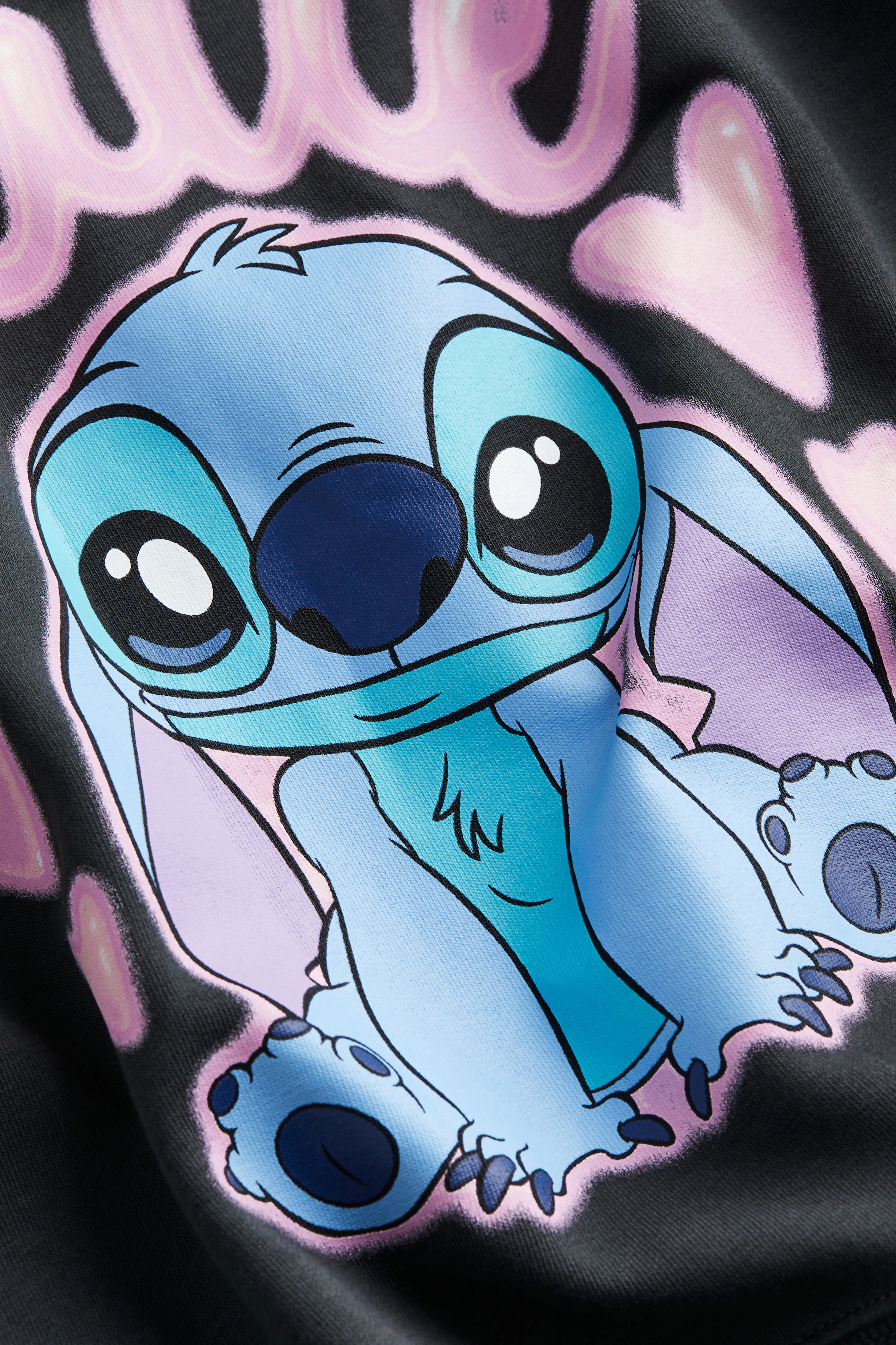 Oversized printed hoodie - Long sleeve - Long - Dark grey/Lilo & Stitch - Kids | H&M GB