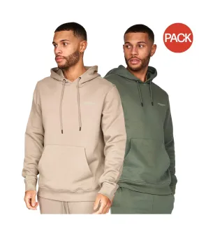 Pack of 2  Mens traymax oversized hoodie  khaki/stone Crosshatch