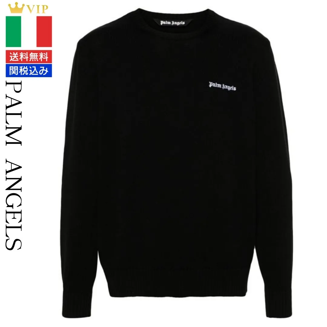 Palm Angels  |Street Style Long Sleeves Plain Logo Sweaters