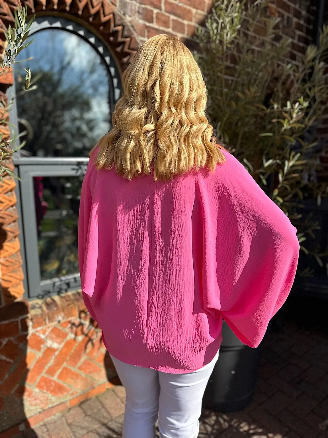 Pink Balloon Sleeve Blouse Teya