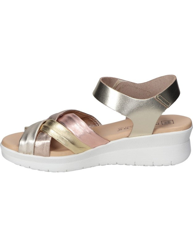 Pitillos Leather Wedge Sandal Gold