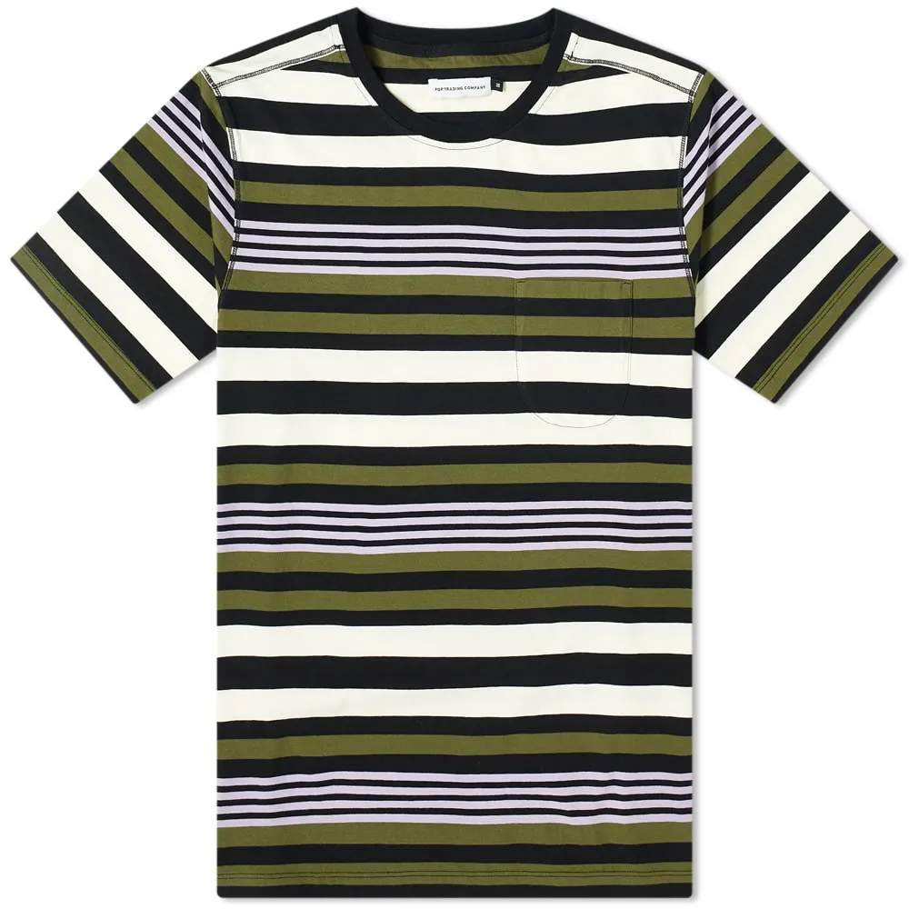 Pop Trading Company Striped Pocket T-ShirtMulticolour