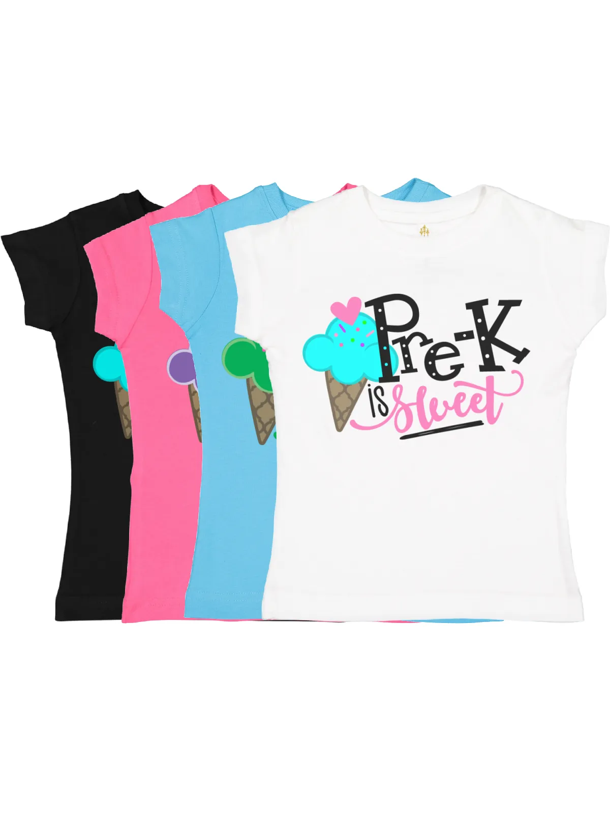 Pre-K is Sweet Girls Short Sleeve T-Shirt - Black