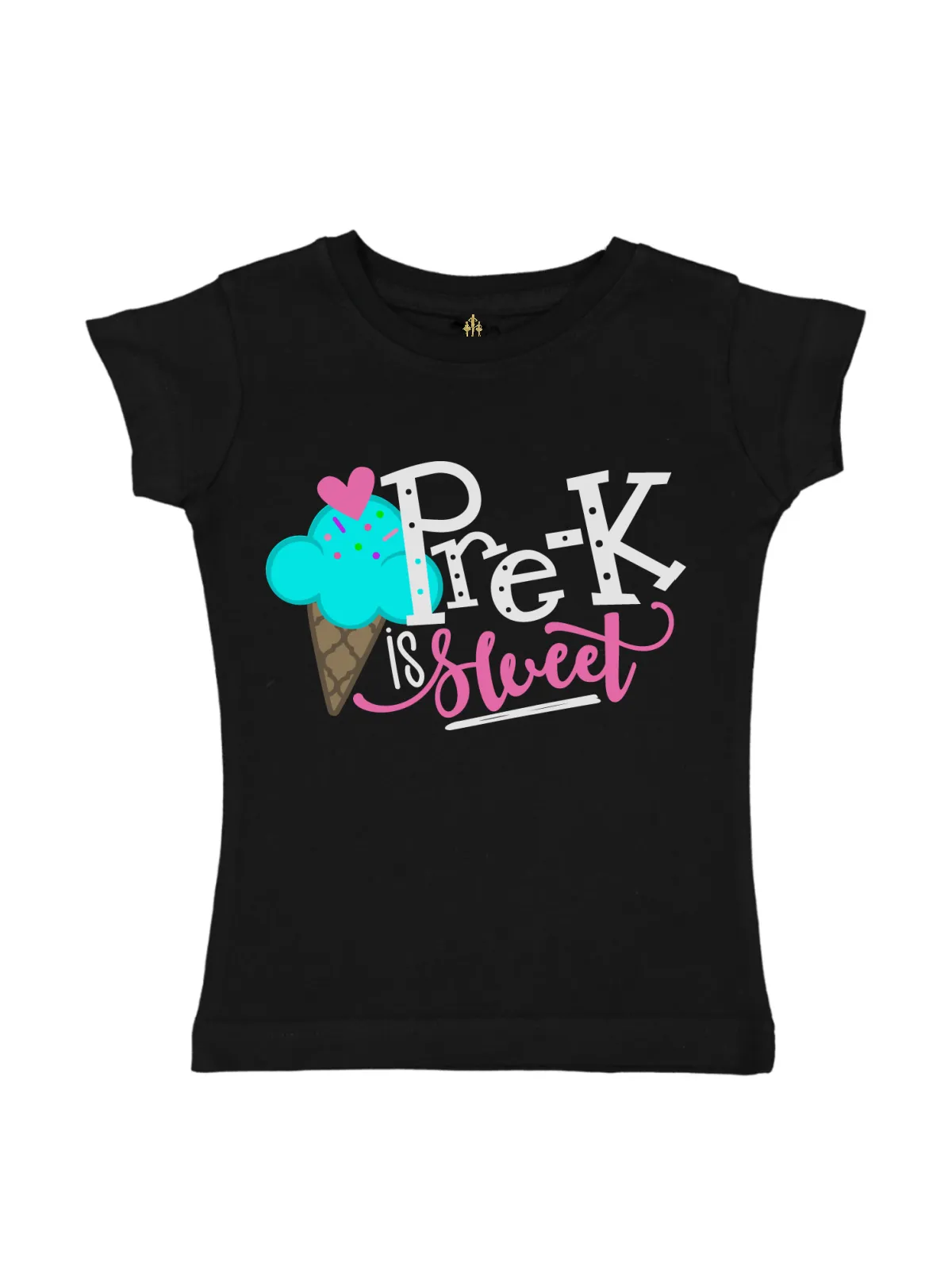 Pre-K is Sweet Girls Short Sleeve T-Shirt - Black