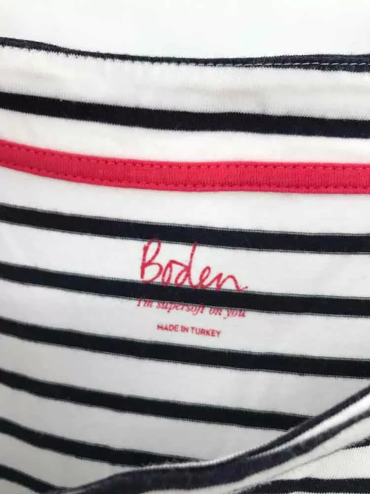 Pre-Owned Boden White Size 6 Stripe T-shirt