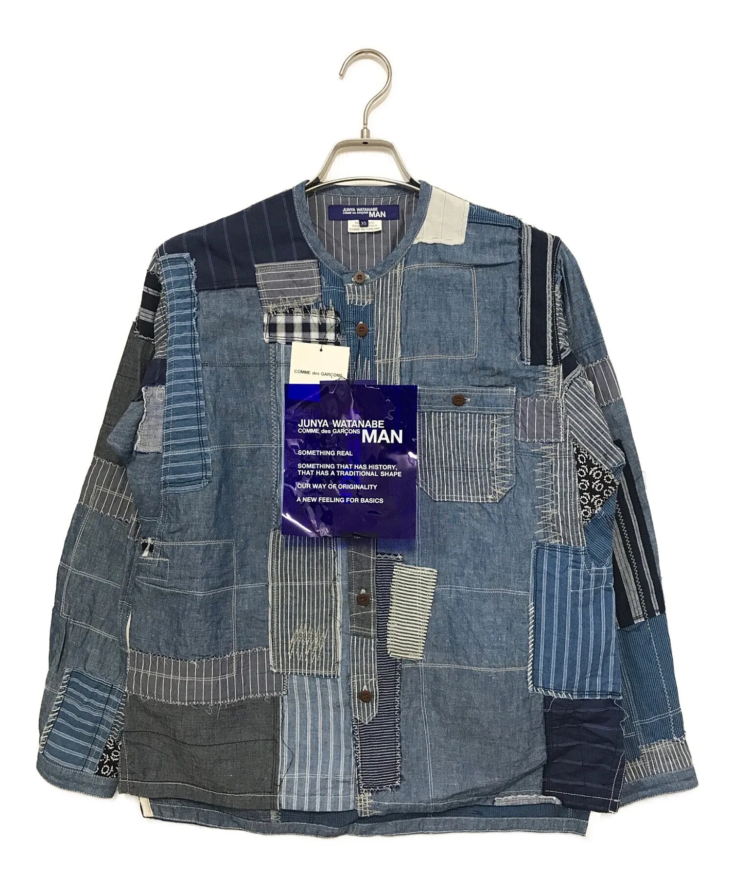 [Pre-owned] JUNYA WATANABE COMME des GARCONS MAN Patchwork collarless shirt WO-B046