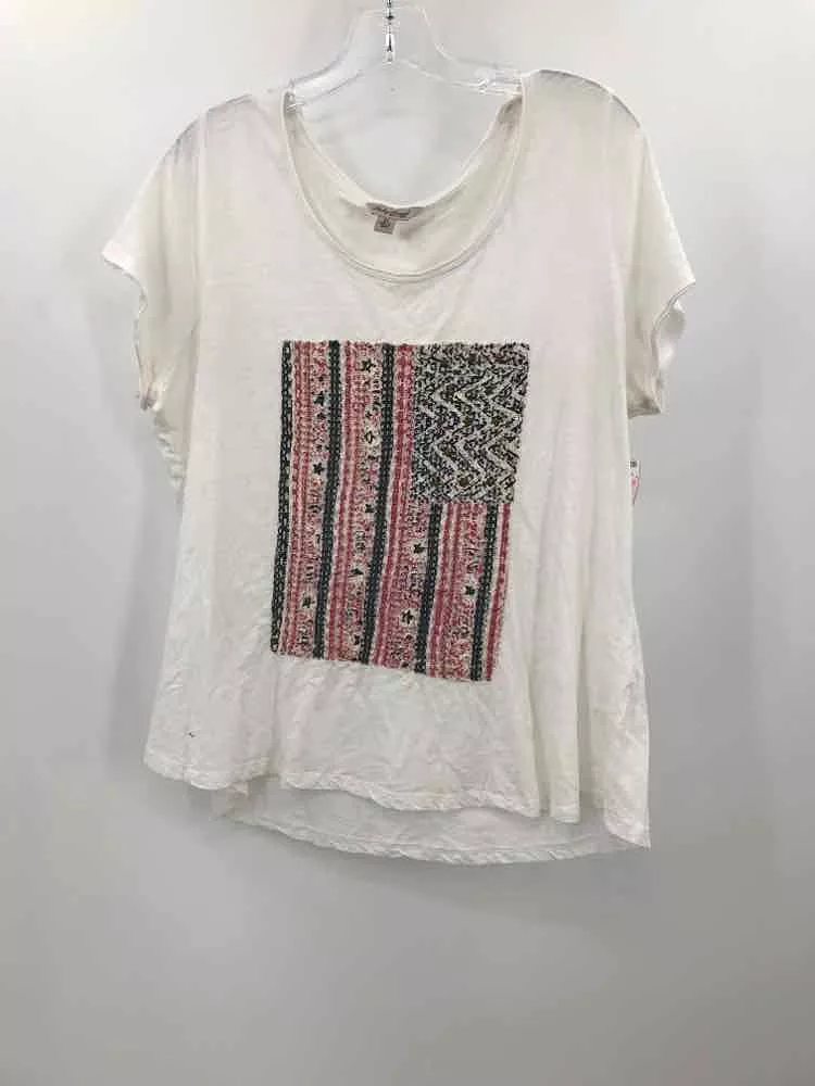 Pre-Owned Lucky Brand Ivory Size 1X T-shirt