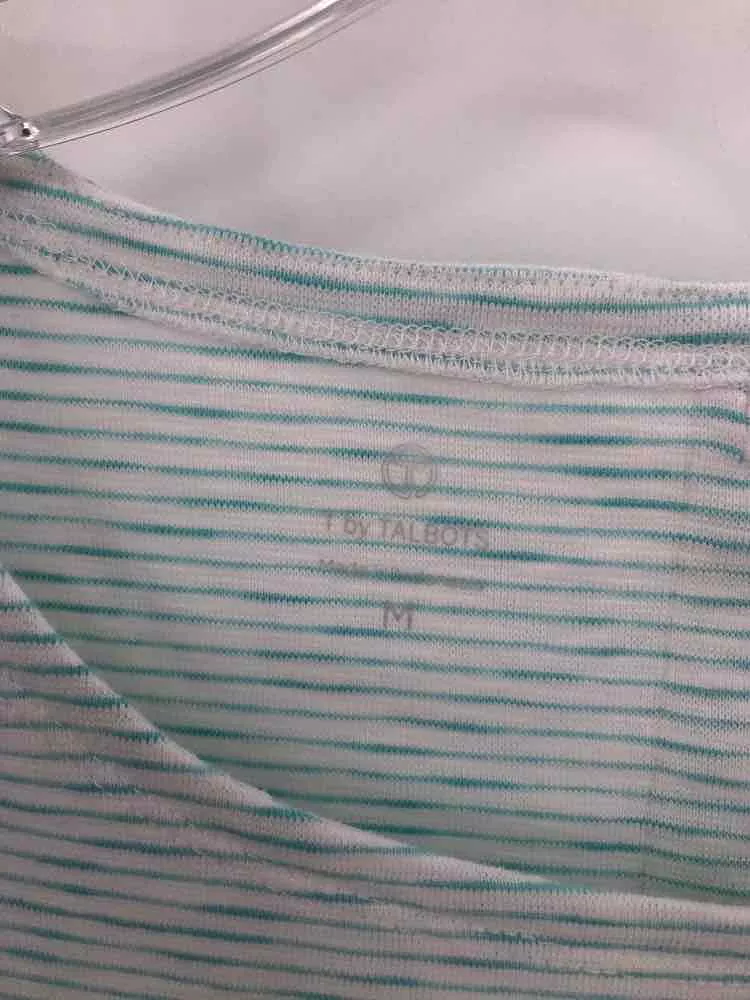 Pre-Owned Talbots Blue Size Medium Stripe T-shirt