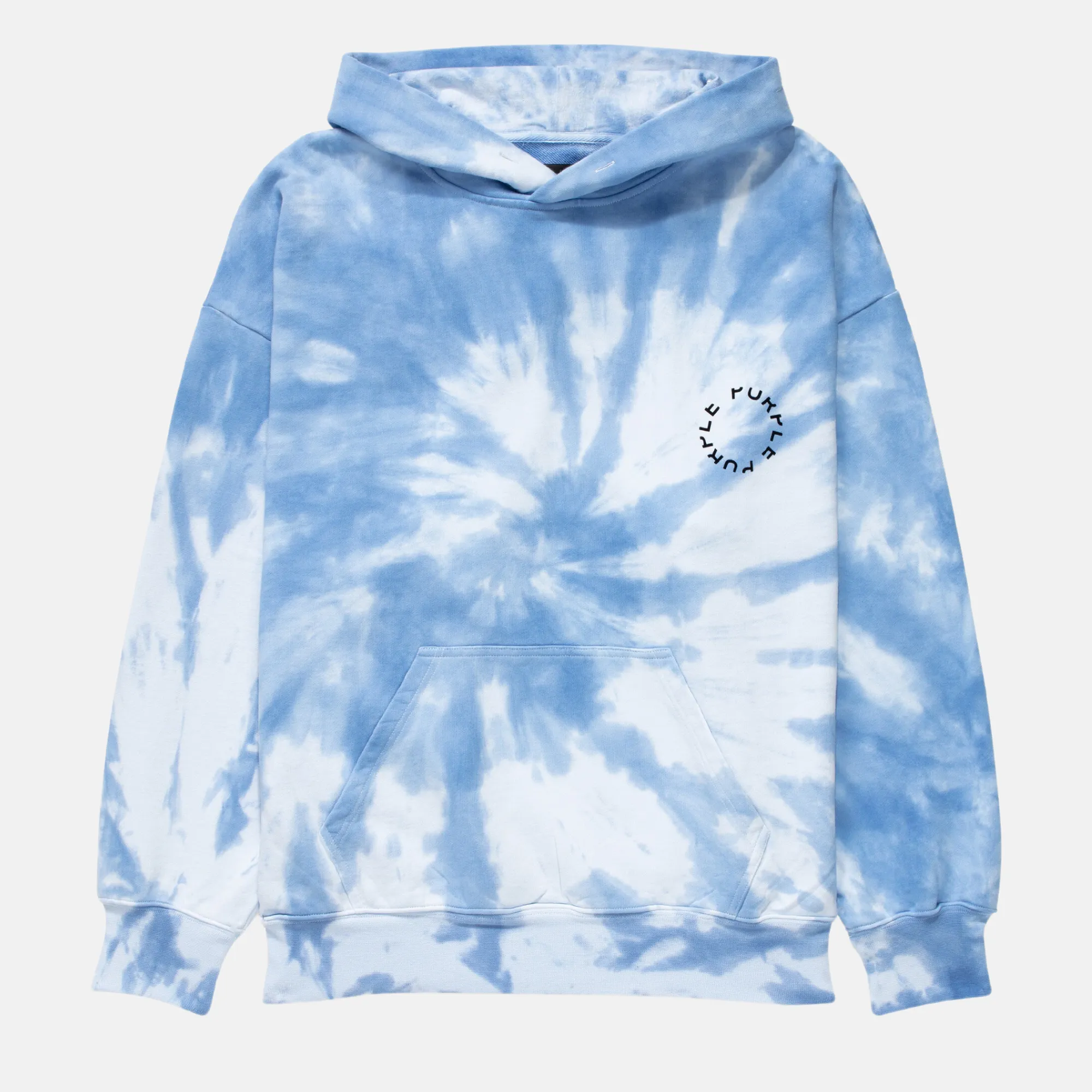 Purple Brand Placid Blue Oversized Tie Dye Hoodie