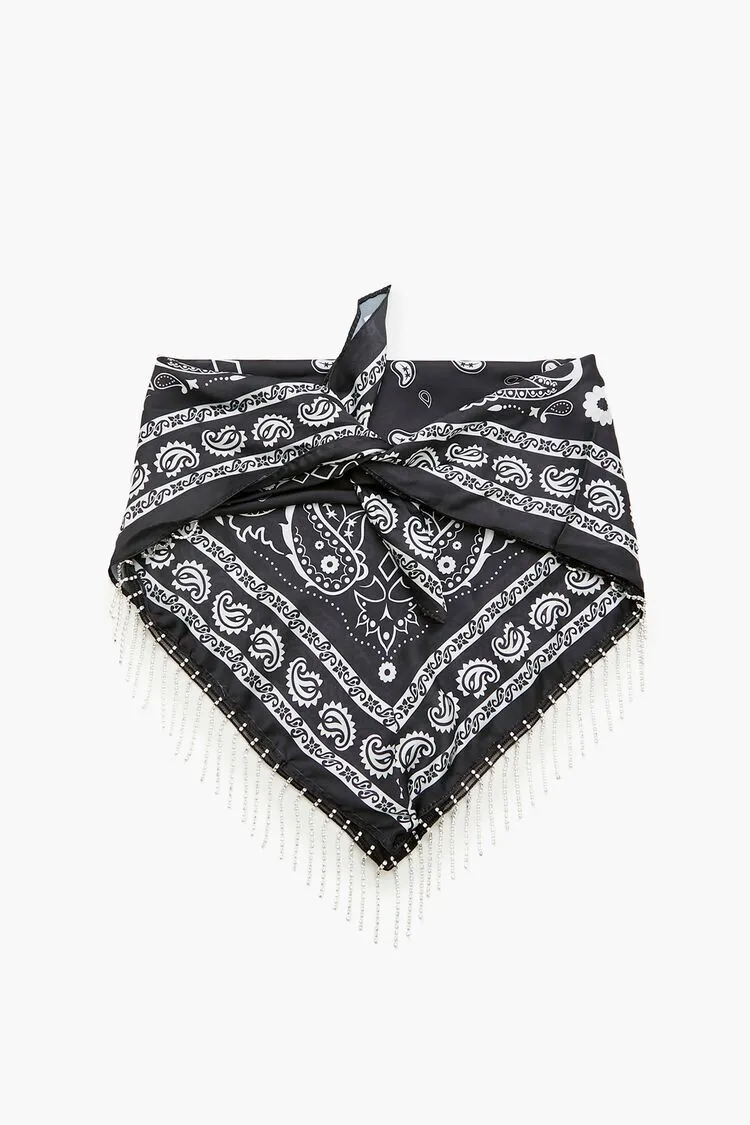 Rhinestone Fringe Scarf