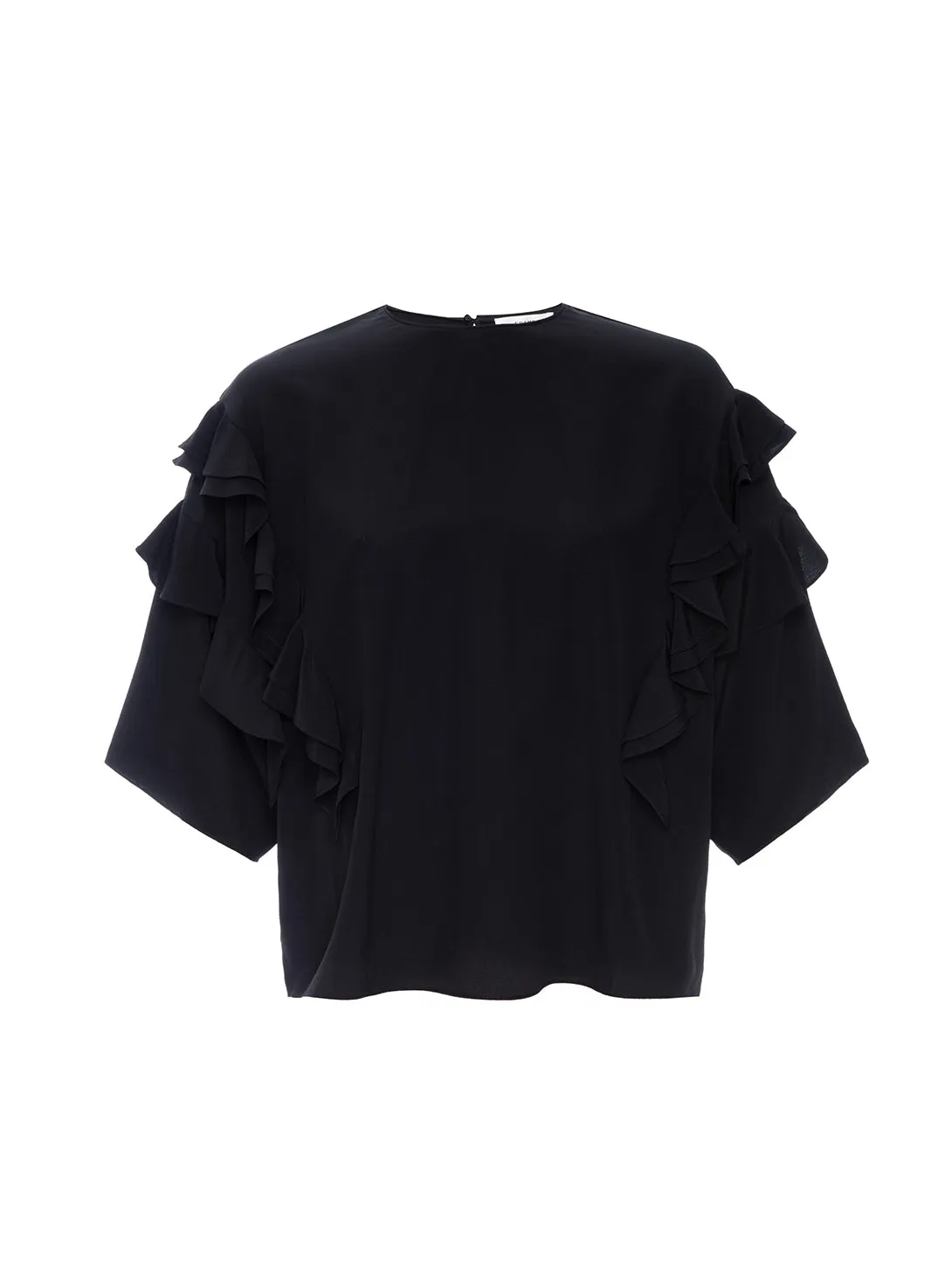 Ruffle Sleeve Blouse - Black