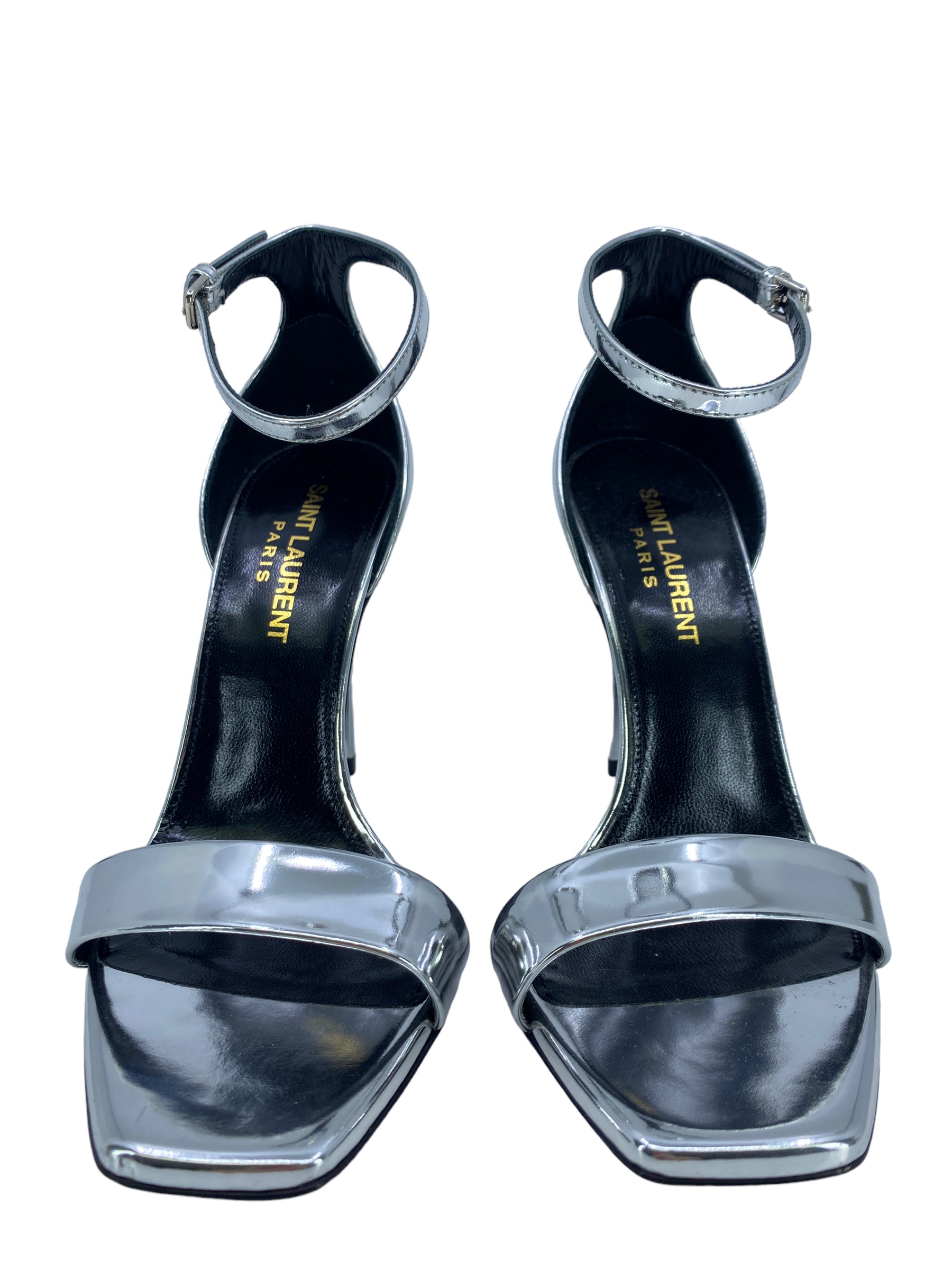 Saint Laurent Silver Open Toe Sandals Size 5