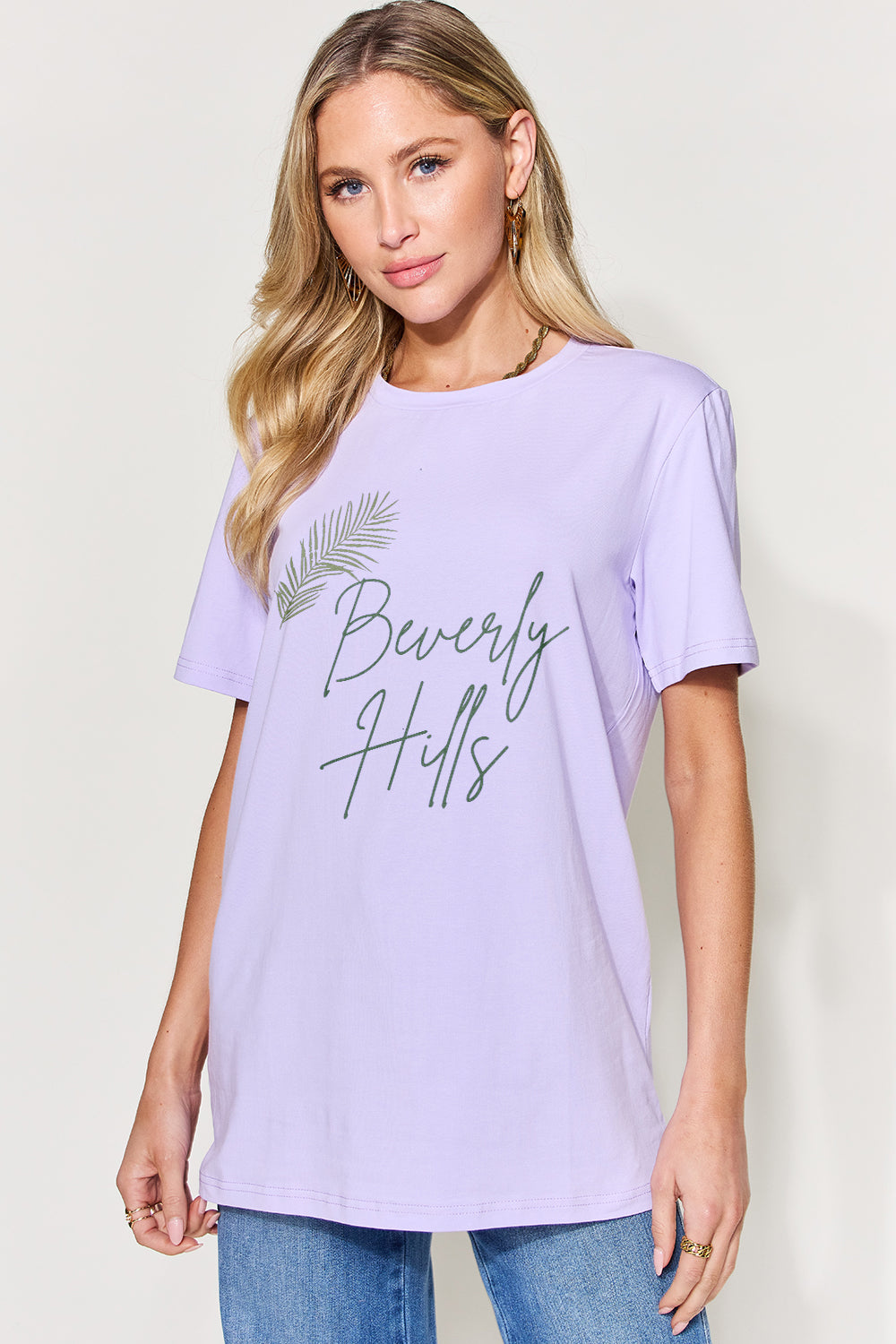 Simply Love Full Size BEVERLY HILLS Graphic Round Neck T-Shirt