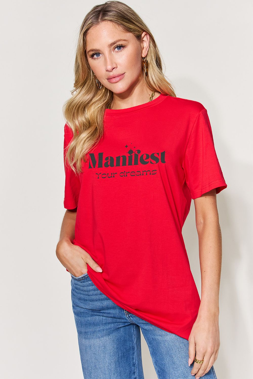 Simply Love Full Size MANIFEST YOUR DREAMS Round Neck T-Shirt