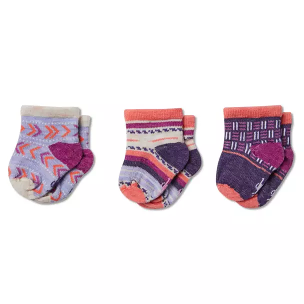 Smartwool Meadow Mauve Baby Bootie Trio Socks