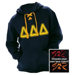 Sorority Hockey Lace Hoodie, Printed Varsity Letters - J8830 - CAD