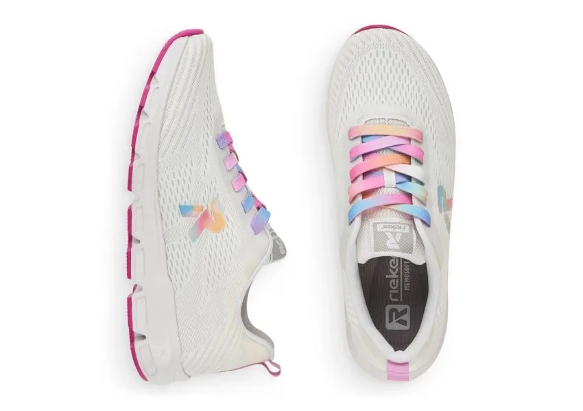 Sportec10 White Rainbow Lace-Up Sneaker