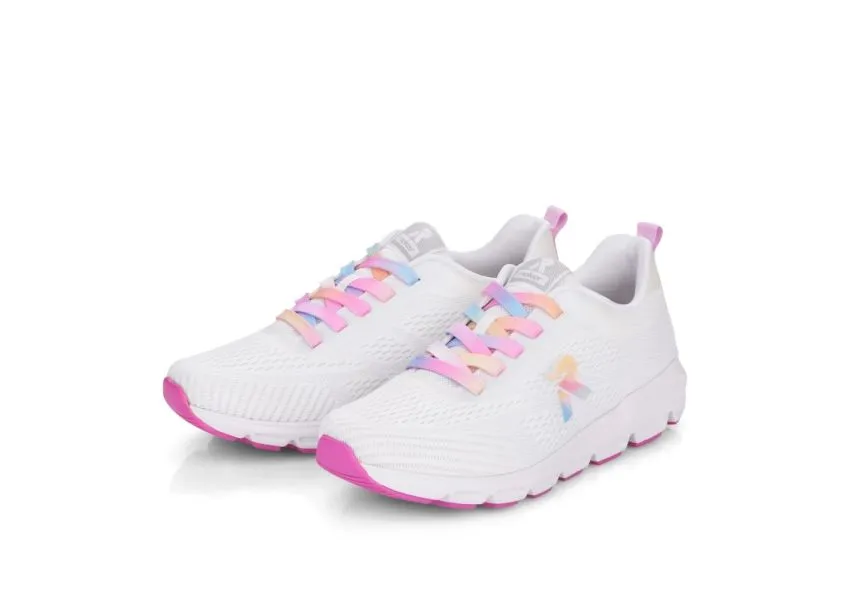 Sportec10 White Rainbow Lace-Up Sneaker