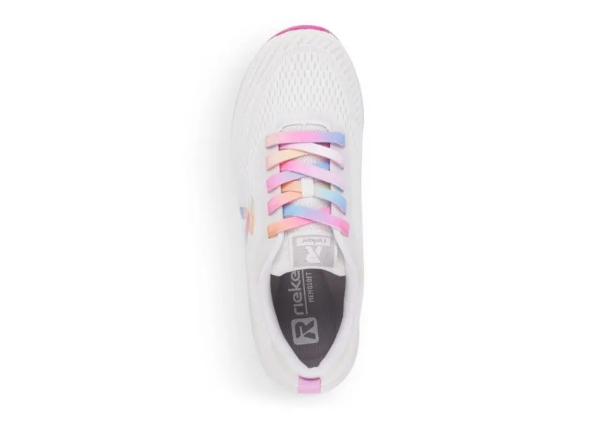 Sportec10 White Rainbow Lace-Up Sneaker