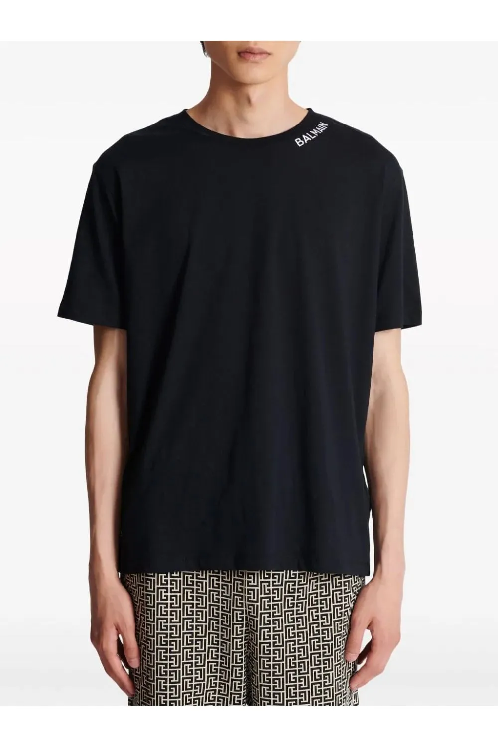 Stitch Collar T-shirt Black