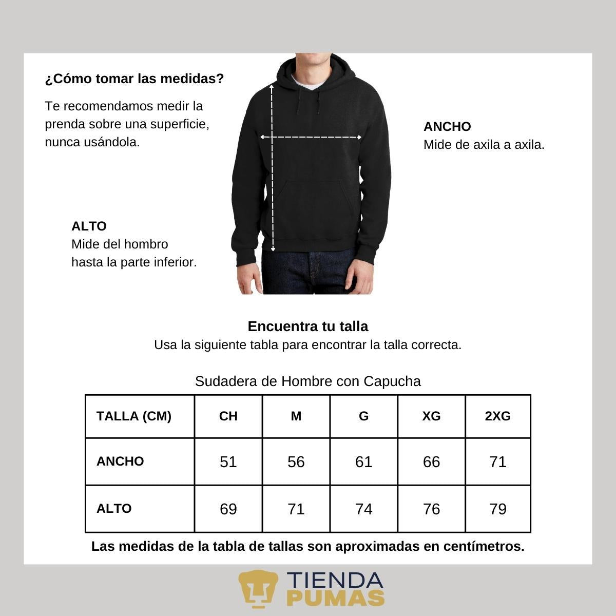 Sudadera Hombre Hoodie  Pumas UNAM Abuelo Auriazul