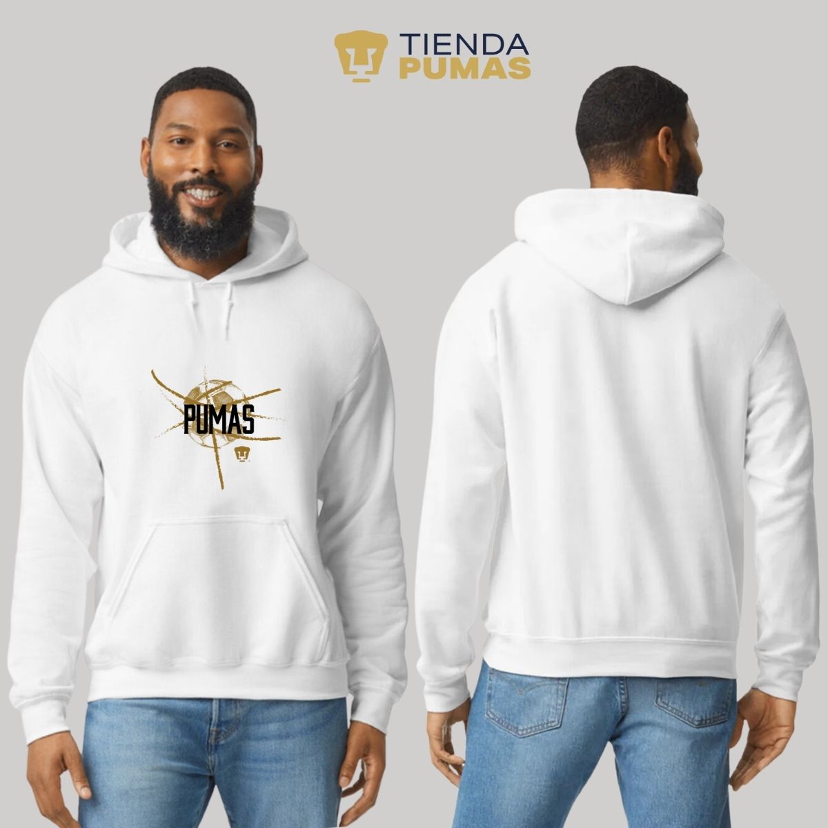 Sudadera Hombre Hoodie Pumas UNAM Balón