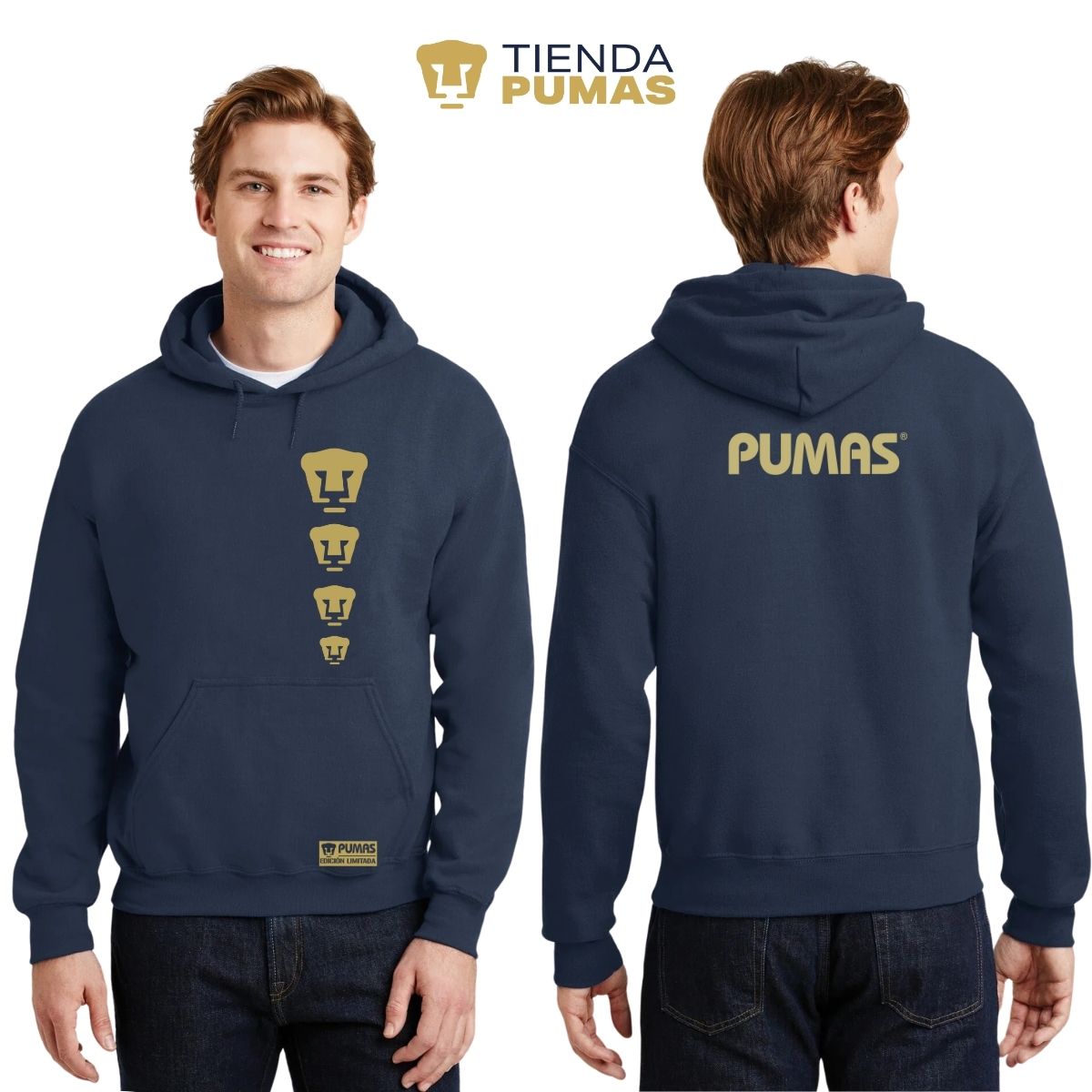 Sudadera Hombre Hoodie Pumas UNAM Edición Limitada 3 Vinil