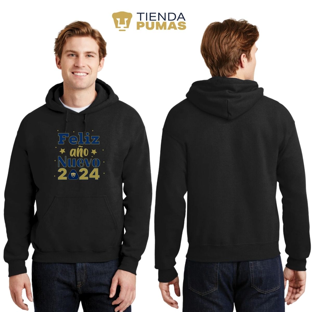 Sudadera Hombre Hoodie Pumas UNAM Feliz Ao Nuevo