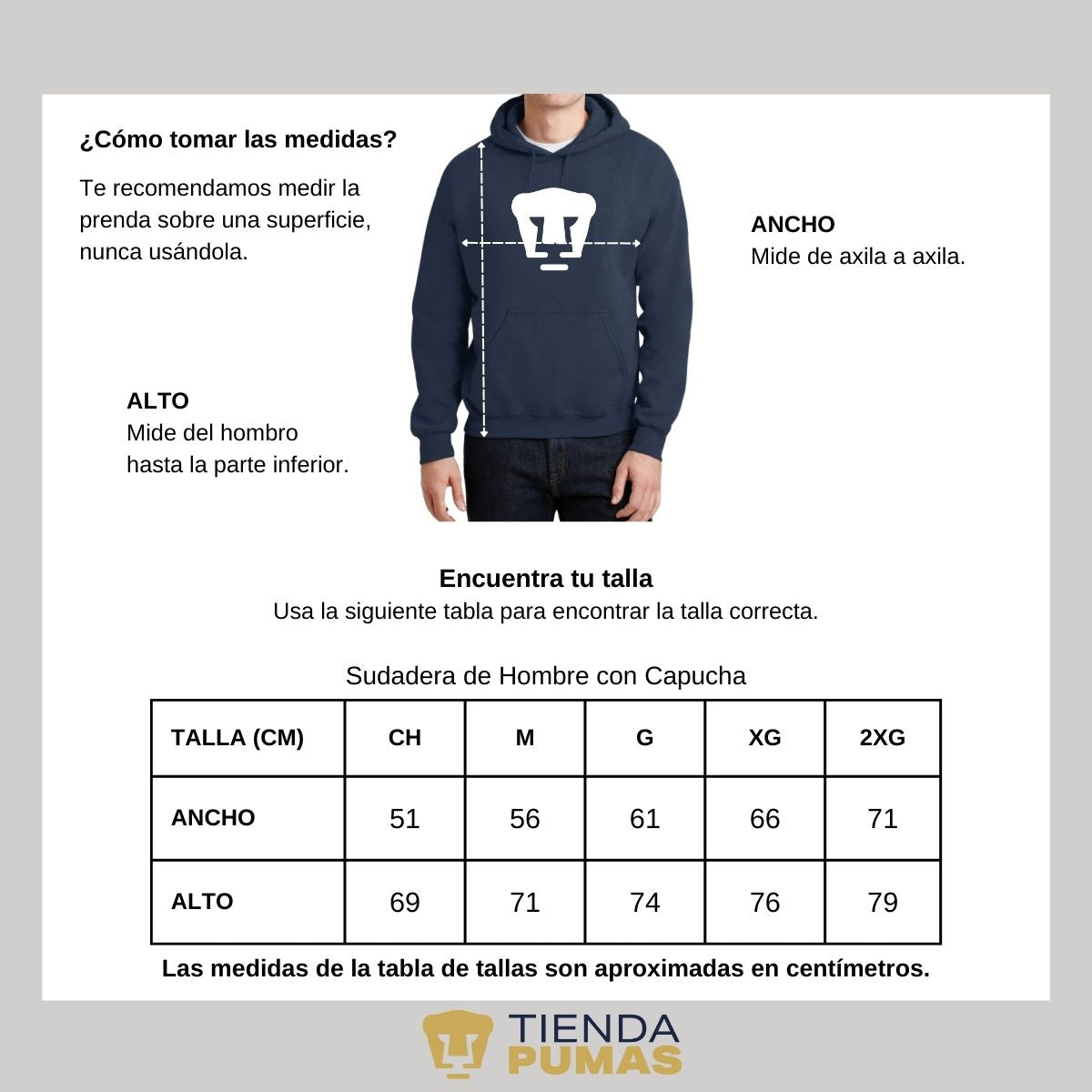 Sudadera Hombre Hoodie Pumas UNAM Logo Monocromatico Vinil