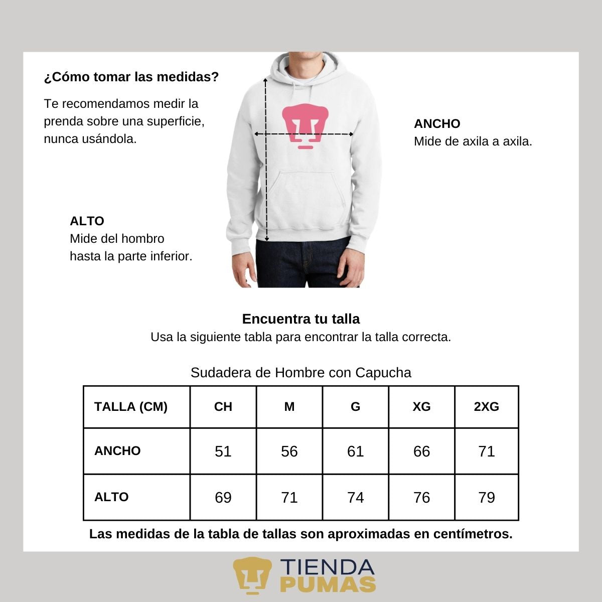 Sudadera Hombre Hoodie Pumas UNAM Logo Rosa Vinil