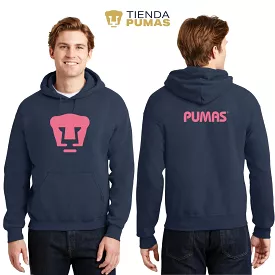 Sudadera Hombre Hoodie Pumas UNAM Logo Rosa Vinil