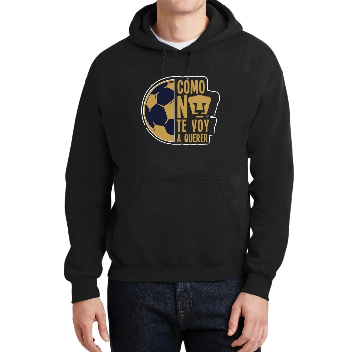 Sudadera Hombre Hoodie Pumas UNAM Medio Balón