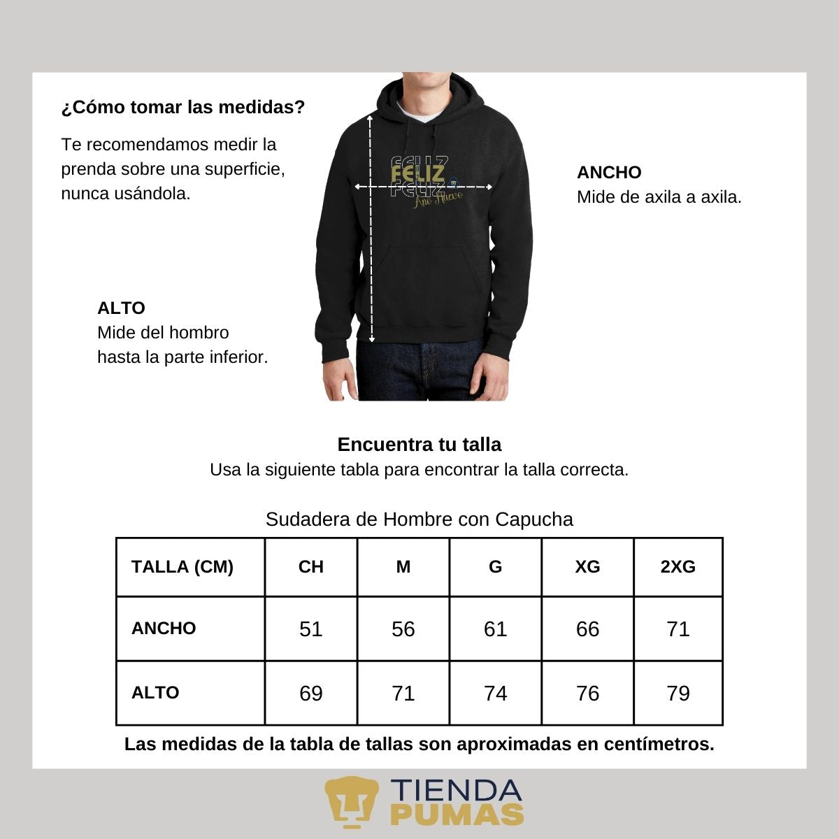 Sudadera Hombre Hoodie Pumas UNAM Nuevo Ao