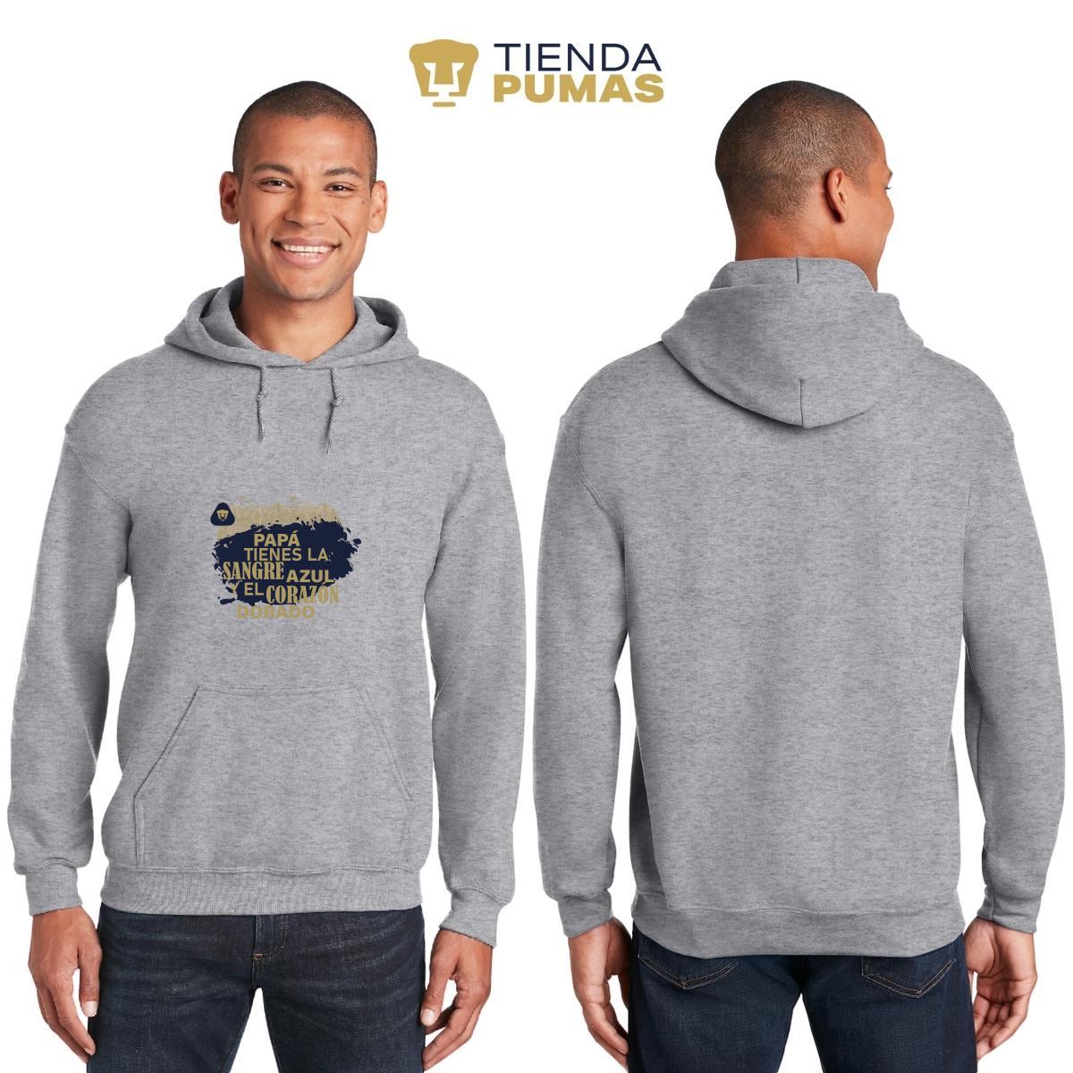 Sudadera Hombre Hoodie  Pumas UNAM Papá sangre azul